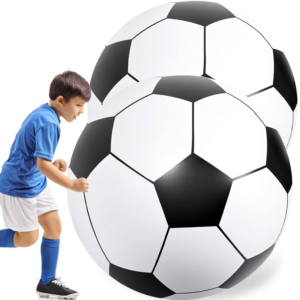 Lewtemi 2 Pcs 40 Inch Giant Inflatable Soccer Ball Large Huge Beach Balloons Oversized Football S... | Amazon (US)