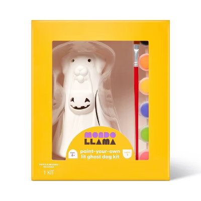Halloween Craft Lit Ceramic Ghost Dog Painting Kit - Mondo Llama™ | Target