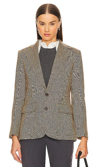 Heritage Blazer in Brown & Cream Herringbone | Revolve Clothing (Global)