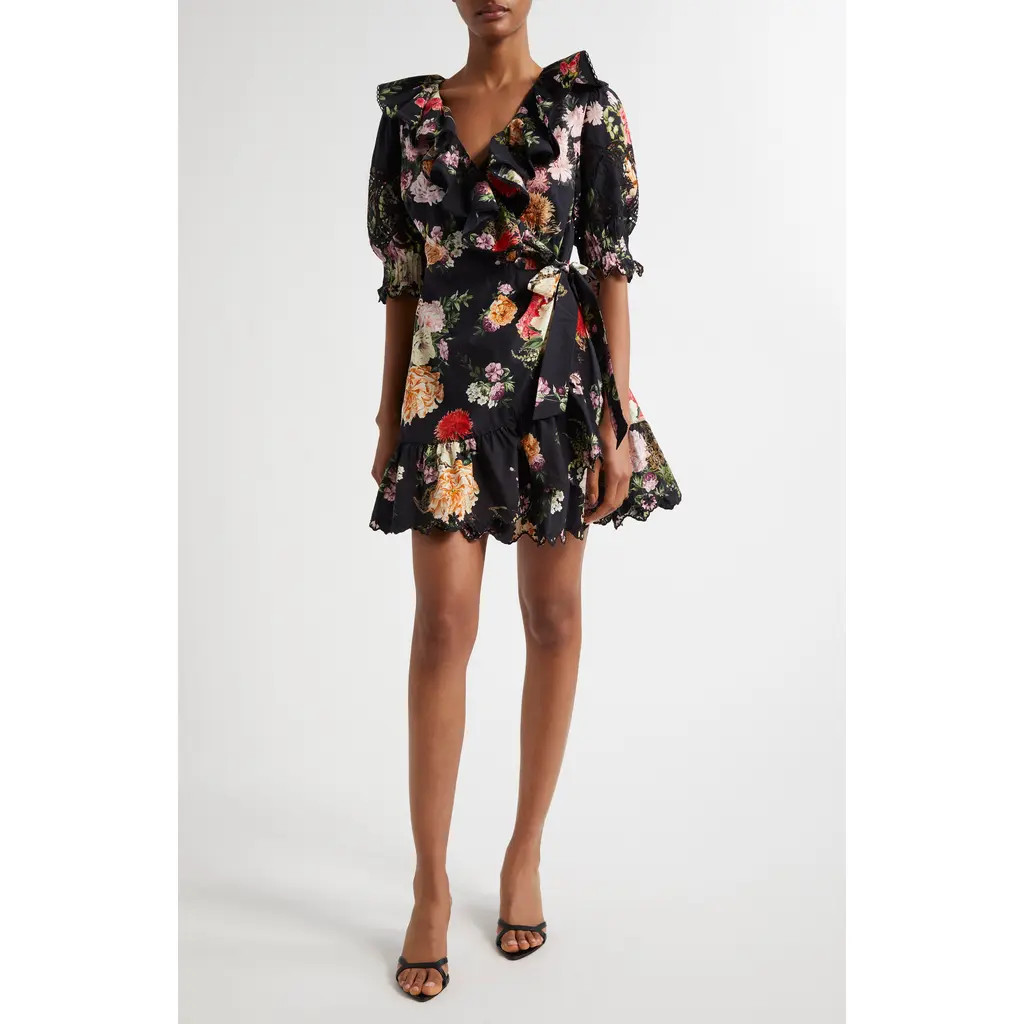 Camilla Adorned in Alexandria Floral Organic Cotton Wrap Dress at Nordstrom, Size Medium | Nordstrom
