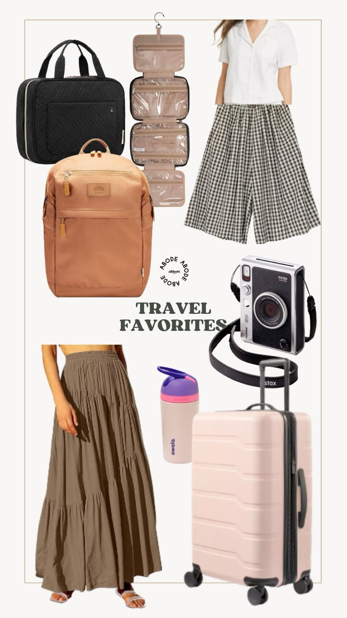 Recent travel favorites: flowy skirts and pants, the best toiletry bag, comfortable backpacks with lots of room, my favorite instax camera, and a really great carry on, expandable luggage.

#LTKKids #LTKTravel #LTKFamily