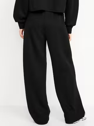 High-Waisted Bounce Fleece Quilted Wide-Leg Sweatpants | Old Navy (US)
