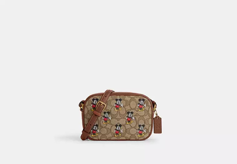 Disney X Coach Mini Jamie Camera Bag In Signature Jacquard With Mickey Mouse Print | Coach Outlet US