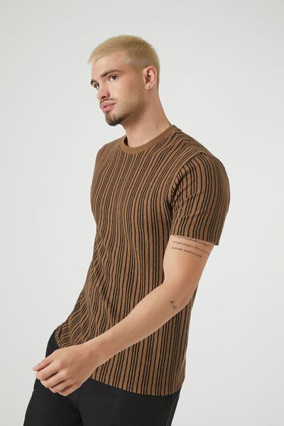 Textured Striped Crew Tee | Forever 21