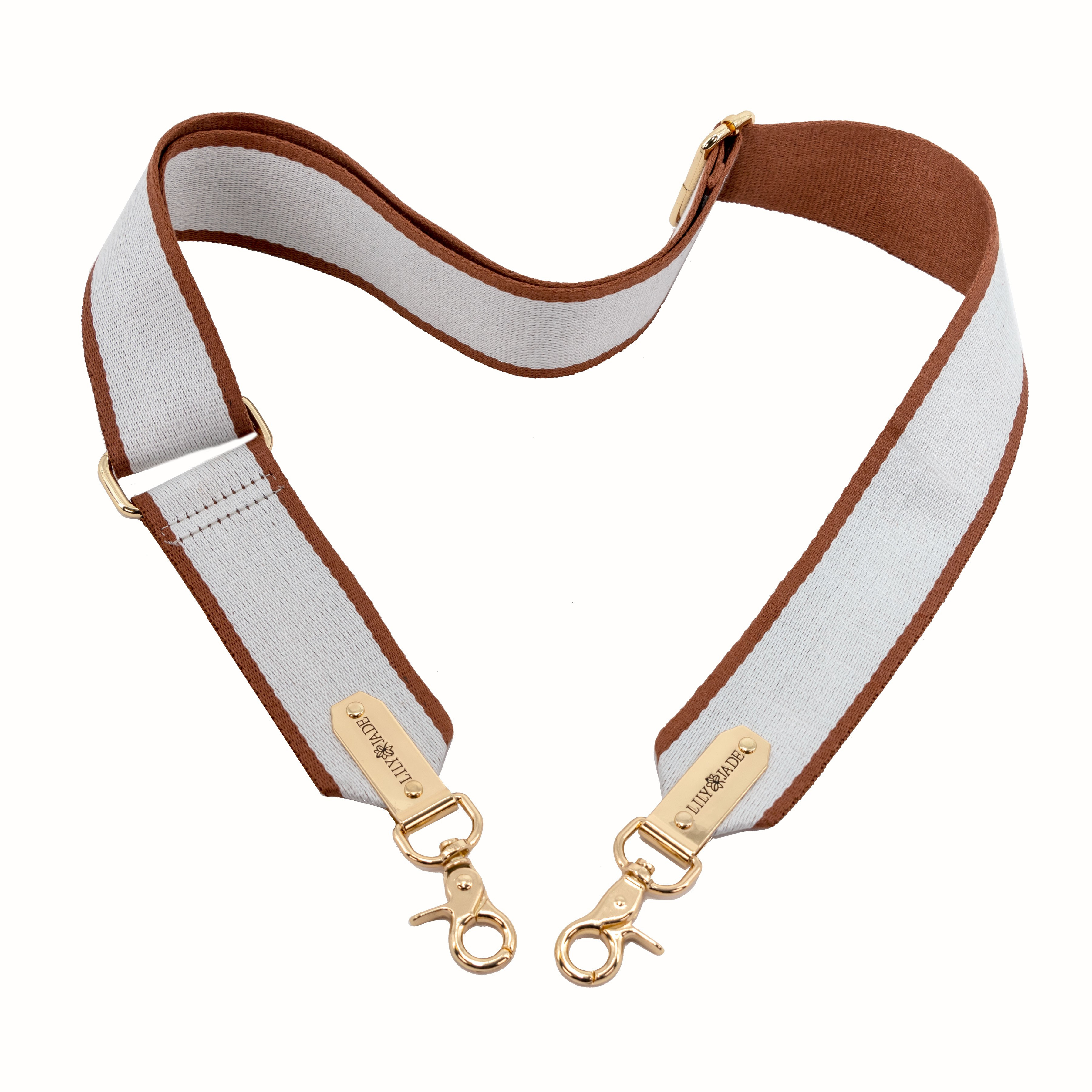 Crossbody Strap - Camel & White Striped | Lily Jade