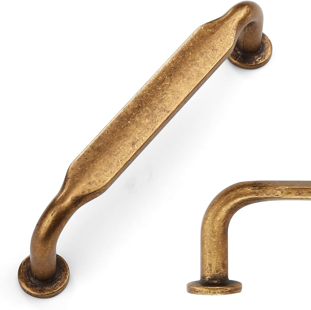 Amerdeco 10 Pack Antique Brass Cabinet Pulls 3-3/4 Inch(96mm) Hole Centers Kitchen Cabinet Handles Solid Zinc Alloy Cabinet Hardware Drawer Pulls ZH0051 | Amazon (US)