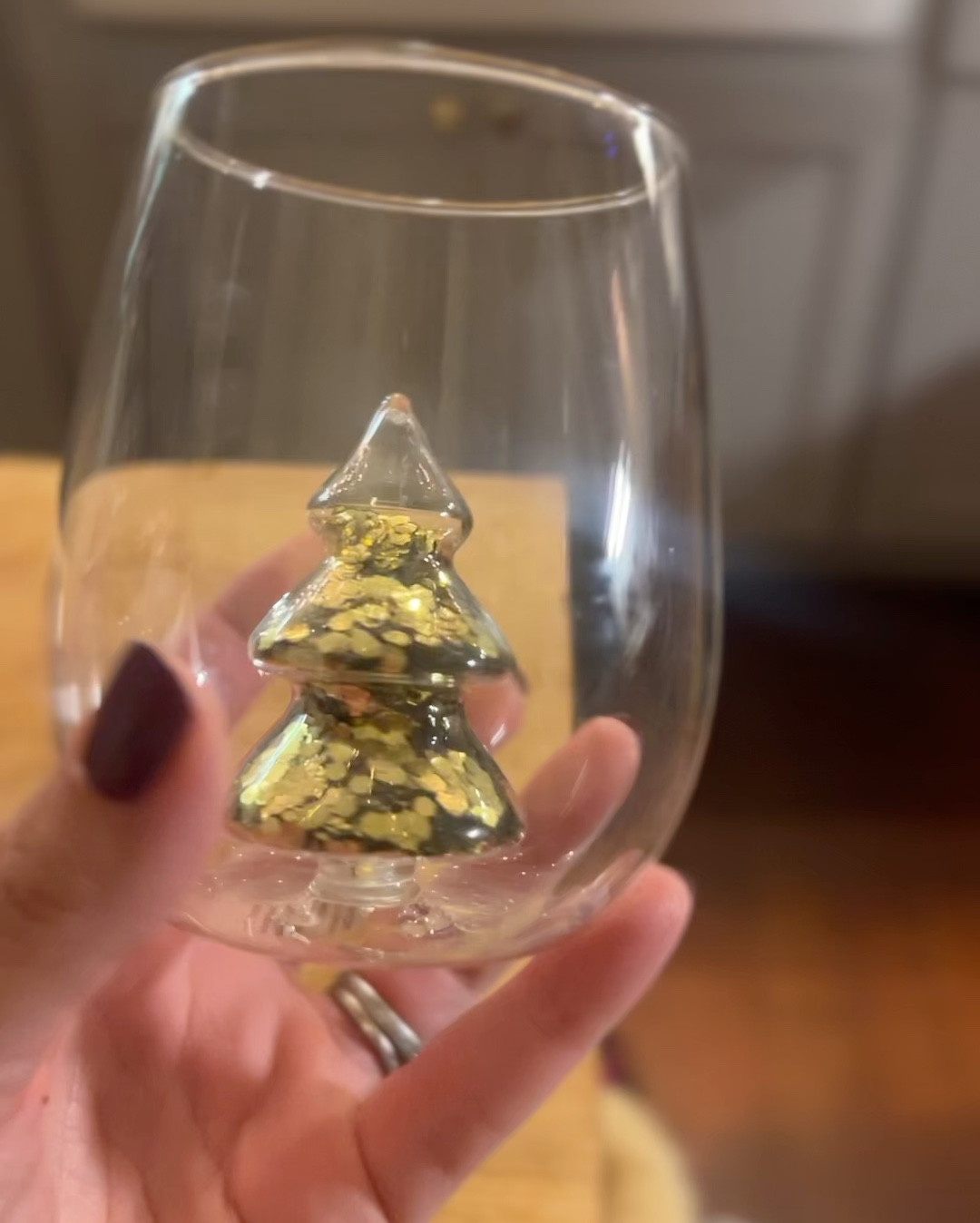 I wanted these Christmas tree wine glasses SO BAD last year! I saw them early in the fall and waited thinking I had plenty of time and that It was “too soon to buy Christmas decor,” BIG MISTAKE! They sold out and only just NOW came back. So I snagged four - boom! 💥 
A glittery snow globe tree in a wine glass?! Yes please! Party over here! 🎄 🕺 🪩 ✨ 

#LTKHome #LTKParties #LTKSeasonal