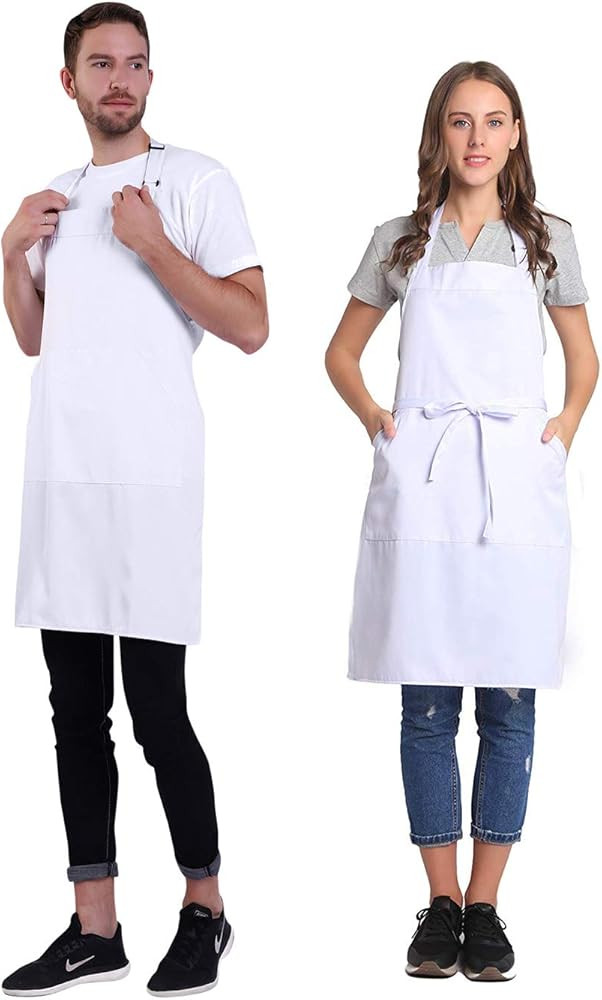 BIGHAS Adjustable Bib Apron with Long Ties for Women Men 18 Colors Chef Kitchen Cooking | Amazon (US)