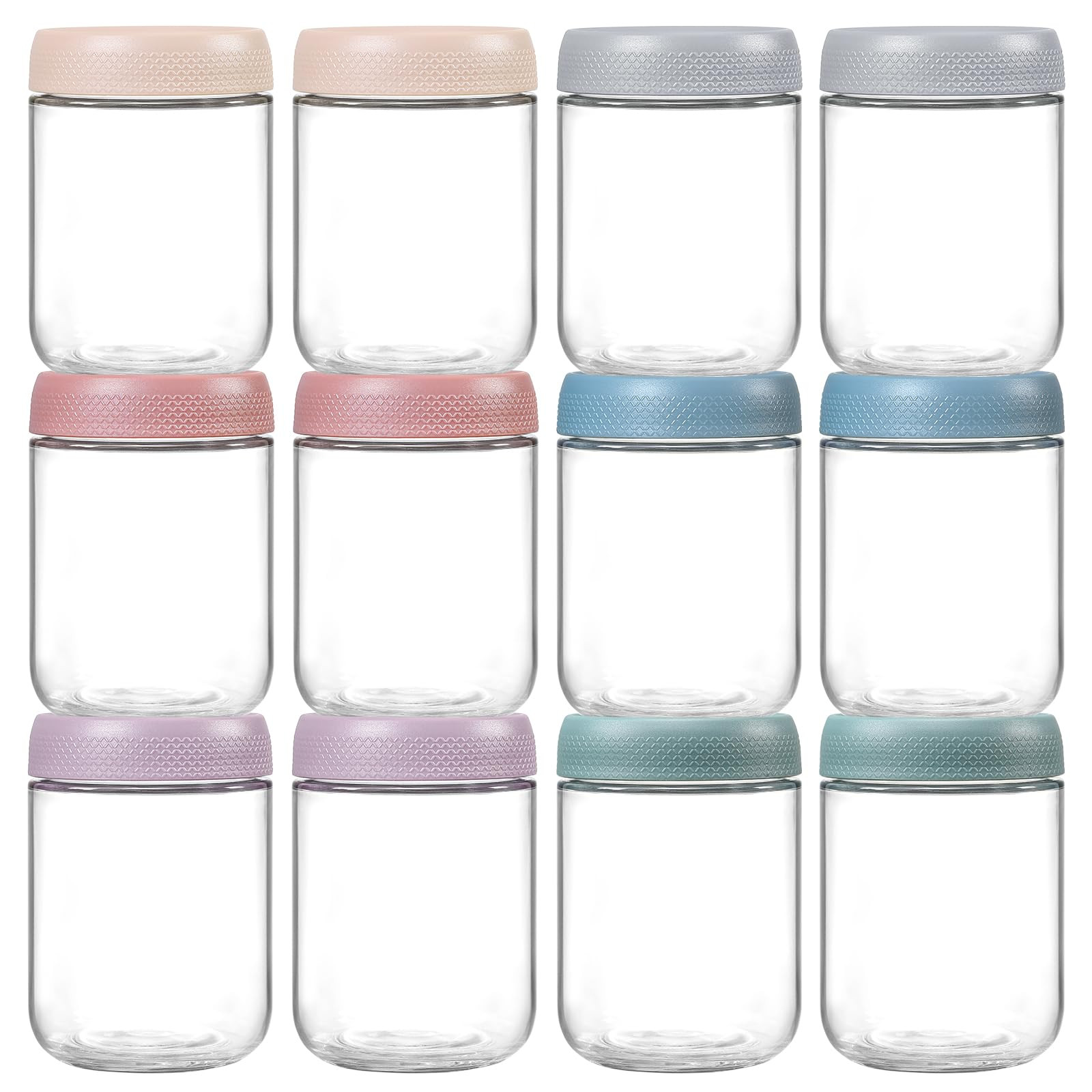NETANY 12-pack 16oz Glass jars with Airtight Lids, Overnight Oats Containers with Lids, Wide mout... | Amazon (US)