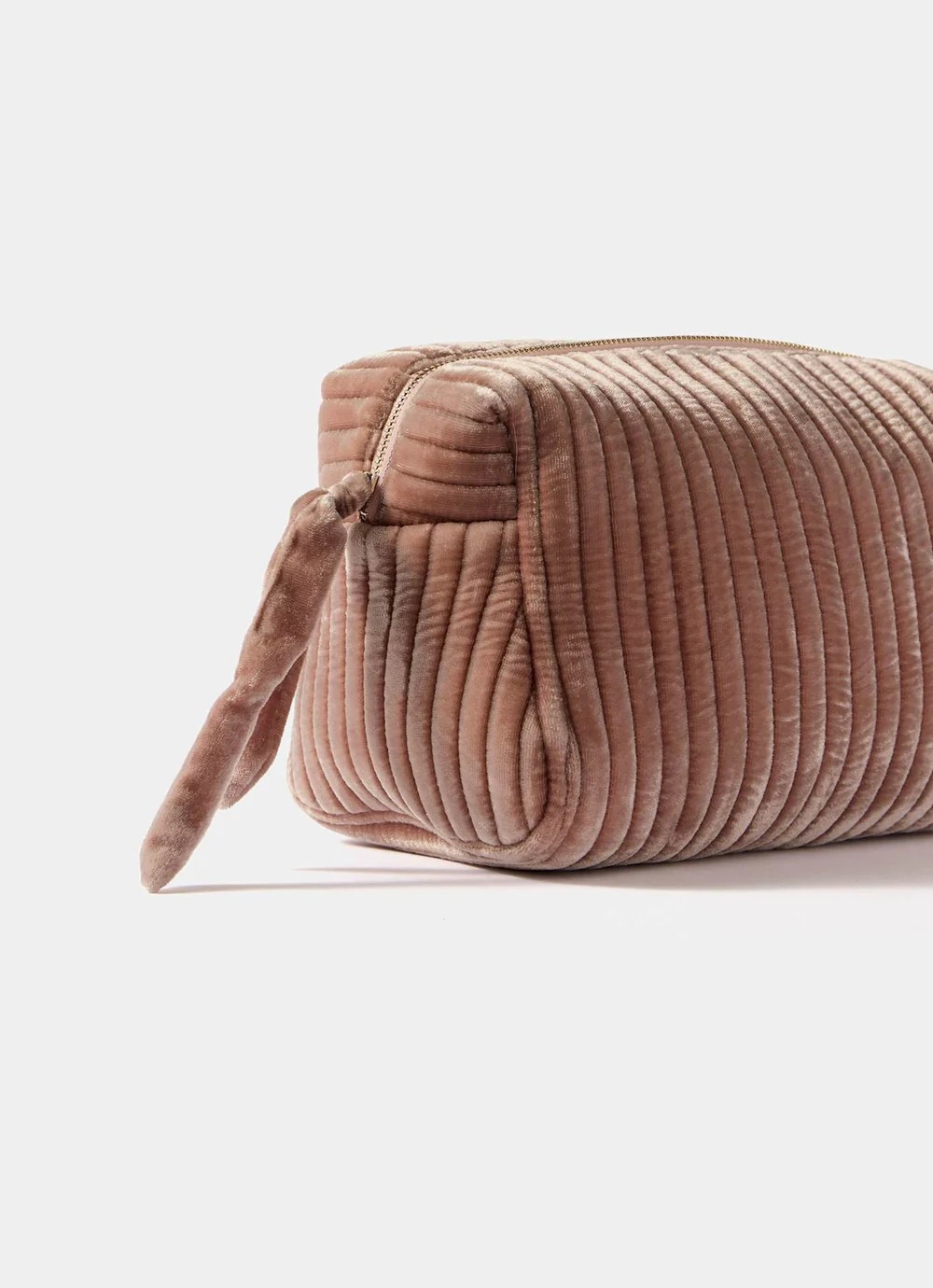 Pink Large Velvet Wash Bag | Mint Velvet