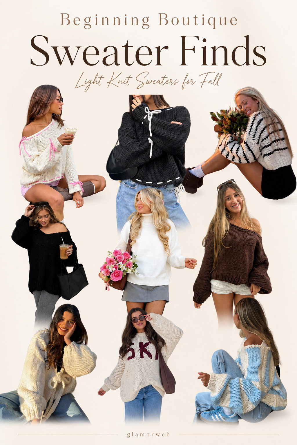These Beginning Boutique sweater finds are seriously making me ready for sweater weather 🤎🍂 I’m loving all the chunky knits, oversized fits, cute tie details, stripes, and soft neutral shades. They’re so easy to style with denim, mini skirts, boots, sneakers, or a simple tote for coffee runs, brunch, campus days, and cozy fall weekends. Such a cute mix of everyday fall sweaters that still feel fun and elevated.

#BeginningBoutique #SweaterFinds #FallSweaters #SweaterWeather #FallFashion #FallOutfits #CozyStyle #ChunkyKnit #LightKnitSweater #OversizedSweater #FallWardrobe #AutumnFashion #FallStyleInspo #CozyOutfits #FallFashionFinds #SweaterSeason #FallOOTD #CasualFallStyle #AutumnOutfits #CuteSweaters #FallCloset #CozyFallLooks #LTKFashion #FallStyle #FallWardrobeRefresh 

 #LTKootd #LTKSeasonal #LTKU
