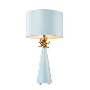 Lucas McKearn Neo Contemporary Metal Table Lamp with Gold Accents in Blue | Cymax