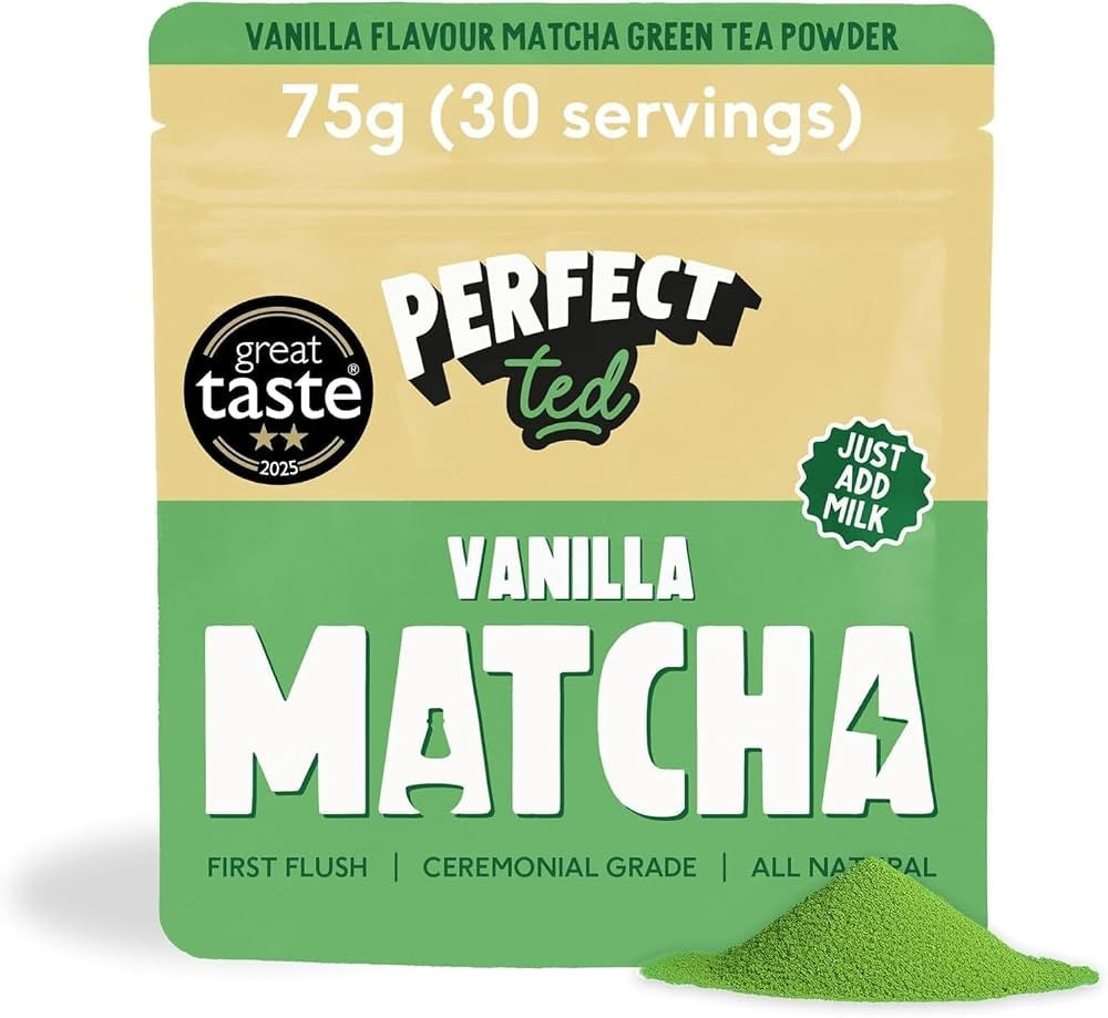 PerfectTed Vanilla Bean Matcha Powder, Ceremonial Grade, 75g (30 Servings), Perfect for Lattes, S... | Amazon (UK)