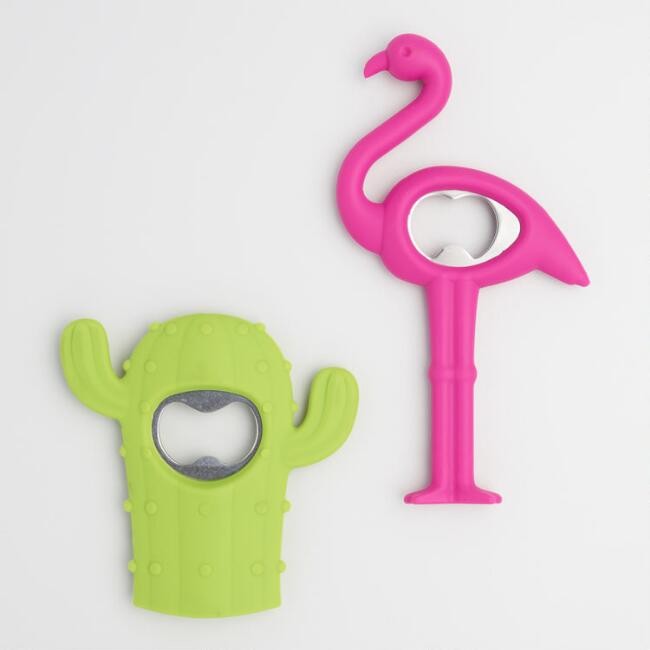Cactus and Flamingo Bottle Openers Set of 2 | World Market