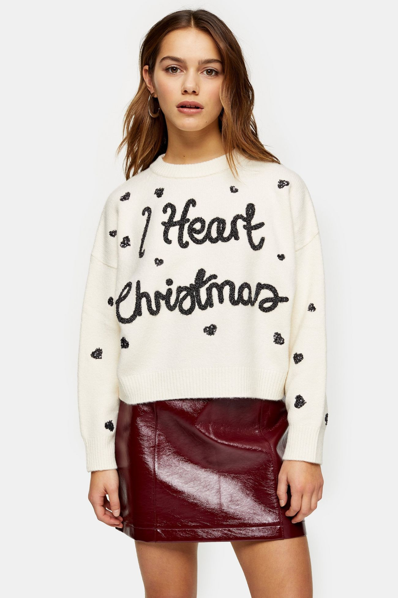 PETITE Knitted I Heart Christmas Jumper | Topshop US
