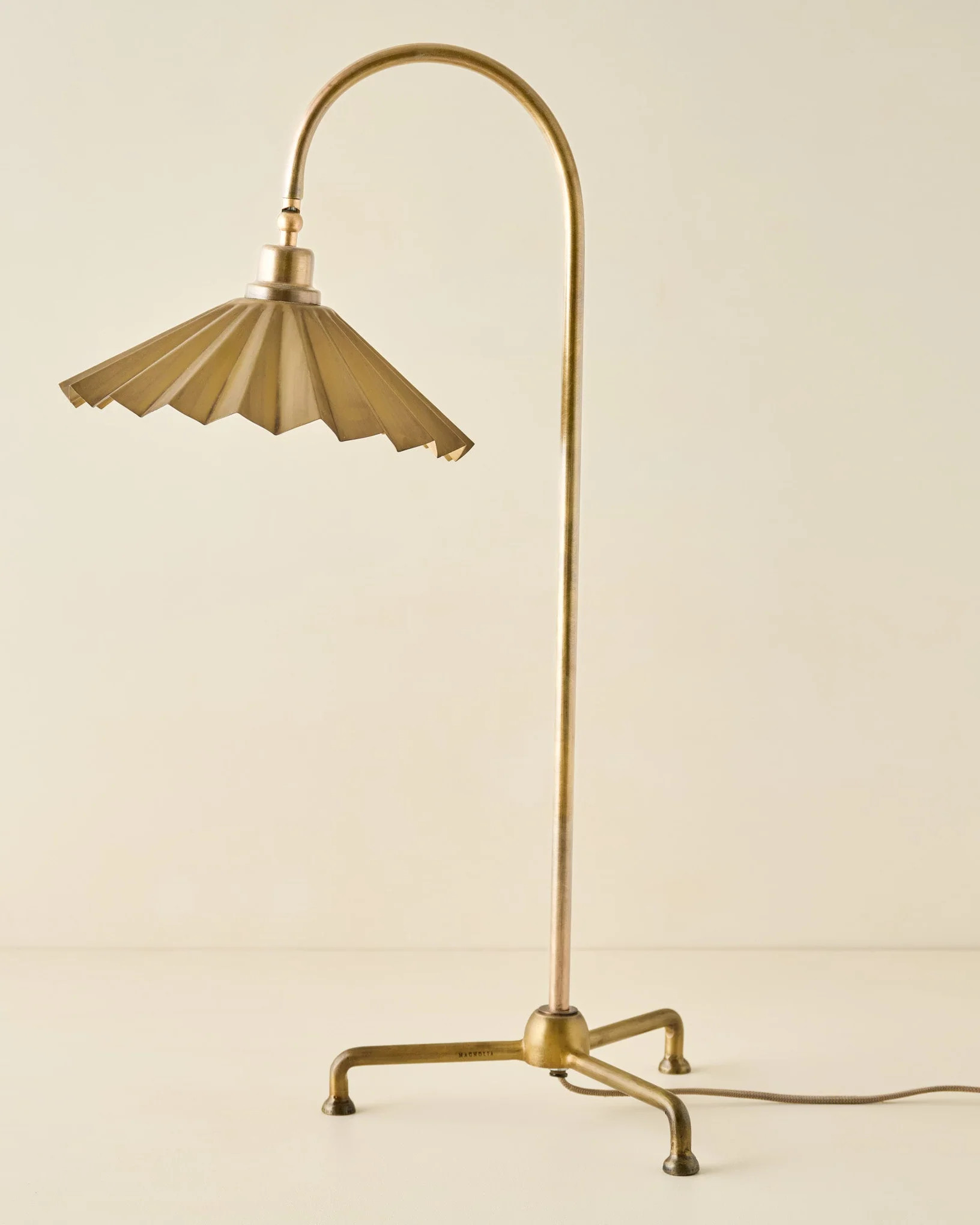 Oversized Brass Pleat Task Lamp | Magnolia