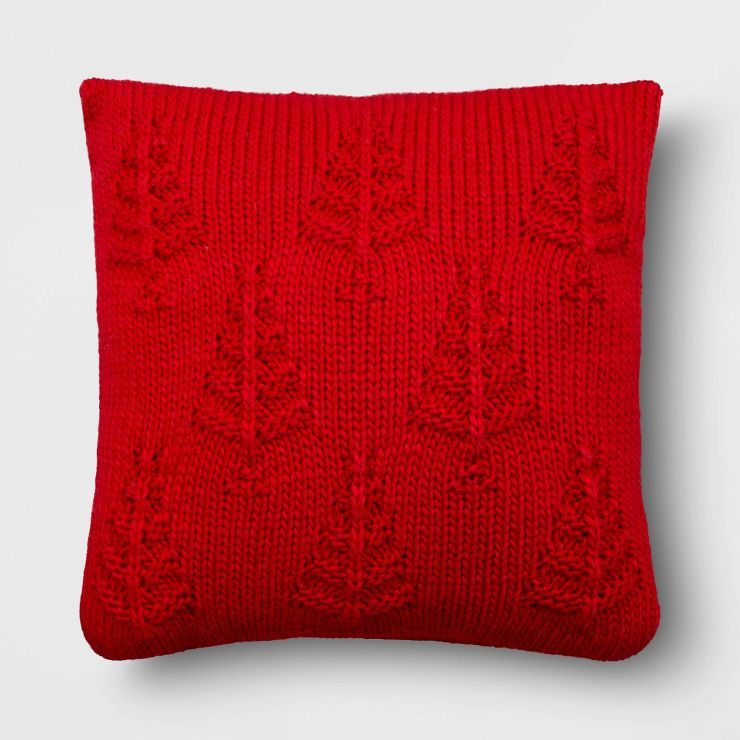 Christmas Tree Knit Square Throw Pillow - Threshold™ | Target