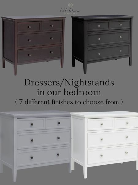 RESTOCK ALERT! We have the gray option as a nightstand on either side of our bed. They are solid and sturdy. The 3 drawers roll smoothly and I’ve been very pleased with them. There are 7 finish options. You can update the hardware to modernize it as well. I liked the bronze hardware that the gray came with but adding some gold to the black or wood stain options would be a pretty option too! 
These would be great dressers for a kids room or nursery too! They’re such a good deal! 
#walmartfinds #WalmartHome 

#LTKhome #LTKFind #LTKSeasonal