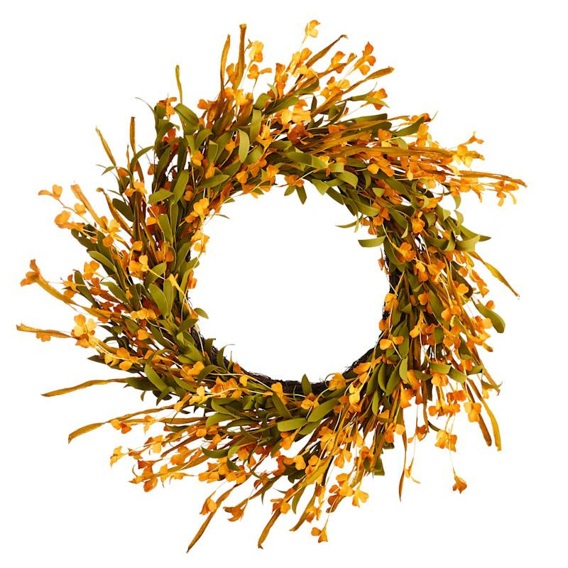 Yellow Flower Cluster Wreath, 24" | At Home