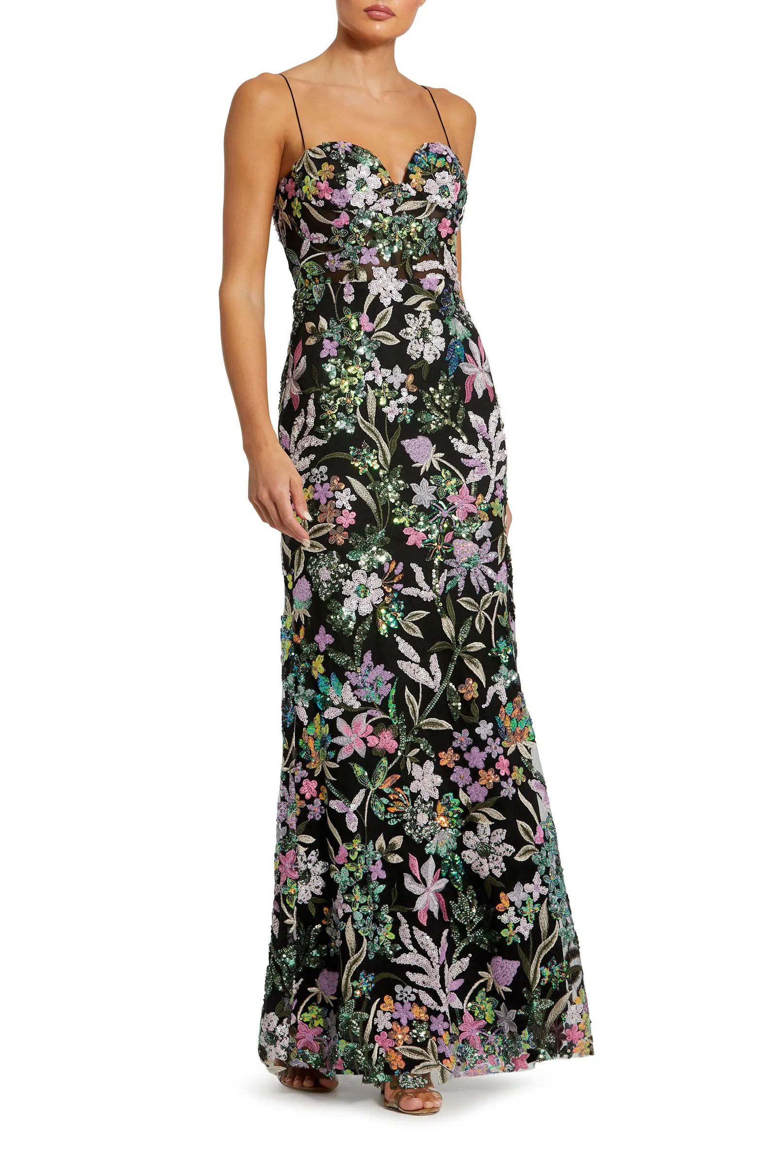 Mac Duggal Sequin Floral Sheath Gown | Nordstrom | Nordstrom