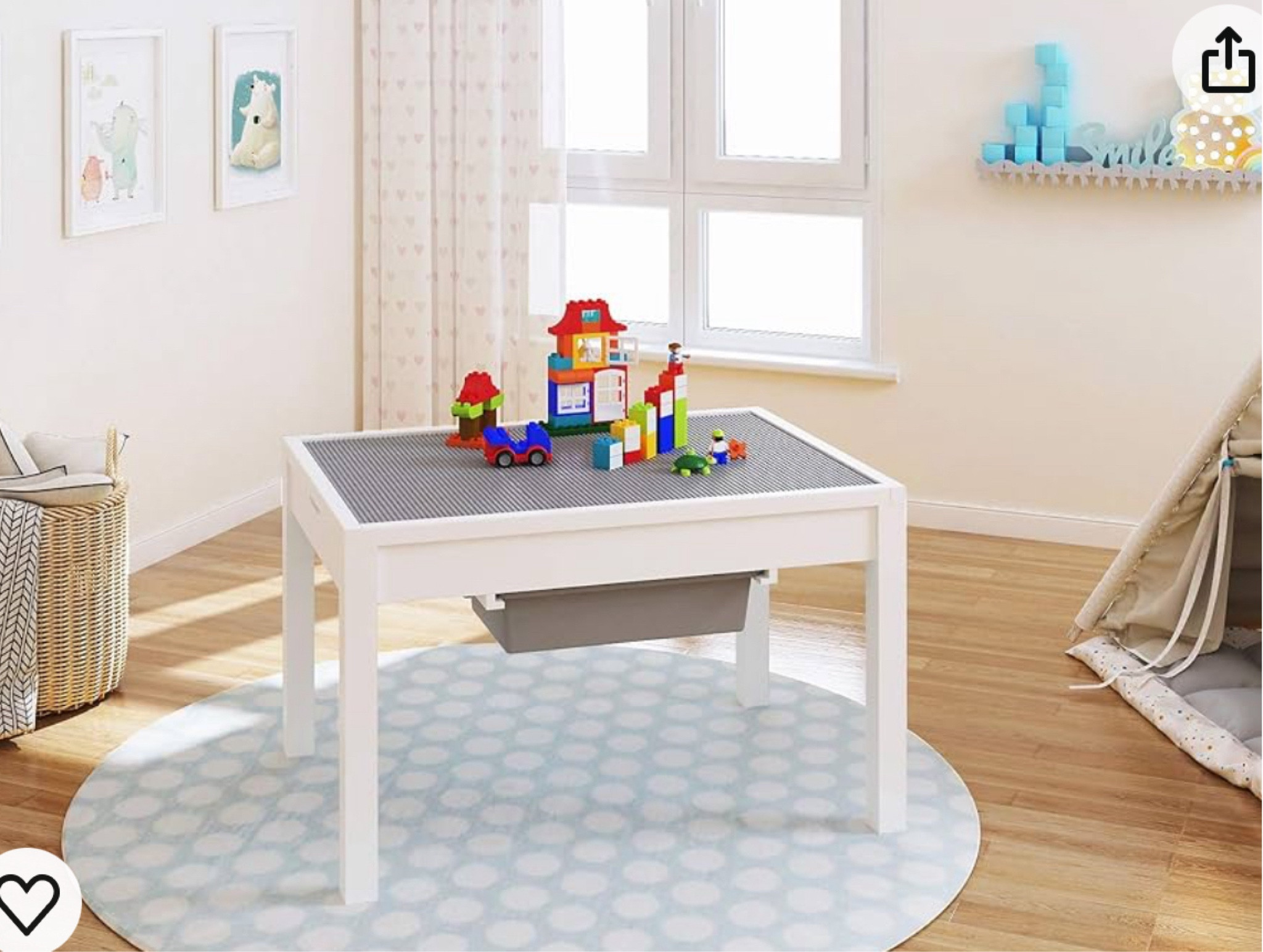 This Lego table is perfect for your little one! Build on top and store inside and underneath! #legoorganization