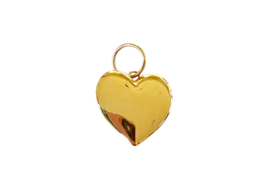 Medium Puffy Gold Heart Charm | Lauren Amble Designs