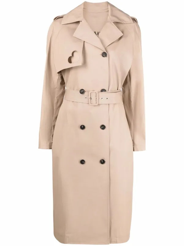 MSGM Heart cut-out Trench Coat - Farfetch | Farfetch Global