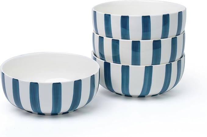 Junko Cereal Bowls Set of 4-36 Ounce Ceramic Bowls, Japanese Noodle Bowl Set, Ceramic Bowls for K... | Amazon (US)