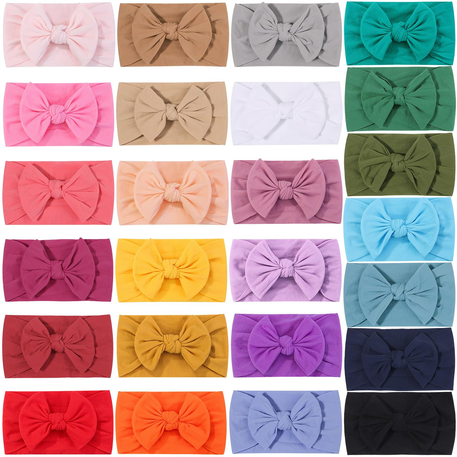 ALinmo 25PCS Baby Nylon Headbands Soft Hairbands Hair Bow Elastics for Baby Girls Newborn Infant Toddlers Kids | Amazon (US)