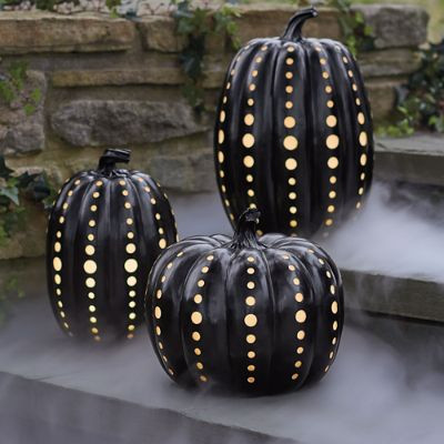 Black Illuminated Pumpkin | Grandin Road | Grandin Road