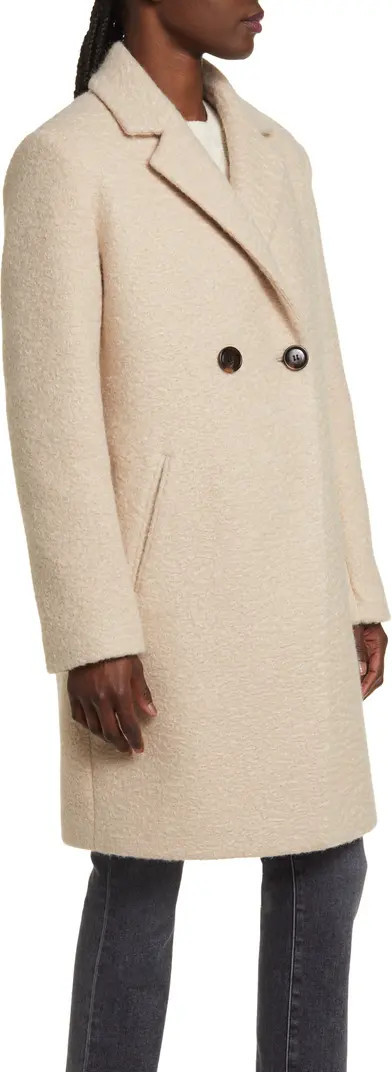 Double Breasted Water Repellent Bouclé Tweed Coat | Nordstrom