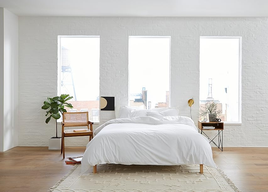 Brooklinen Luxury Sateen Core Sheet Set, California King Size in White - Fitted Sheet, Flat Sheet... | Amazon (US)