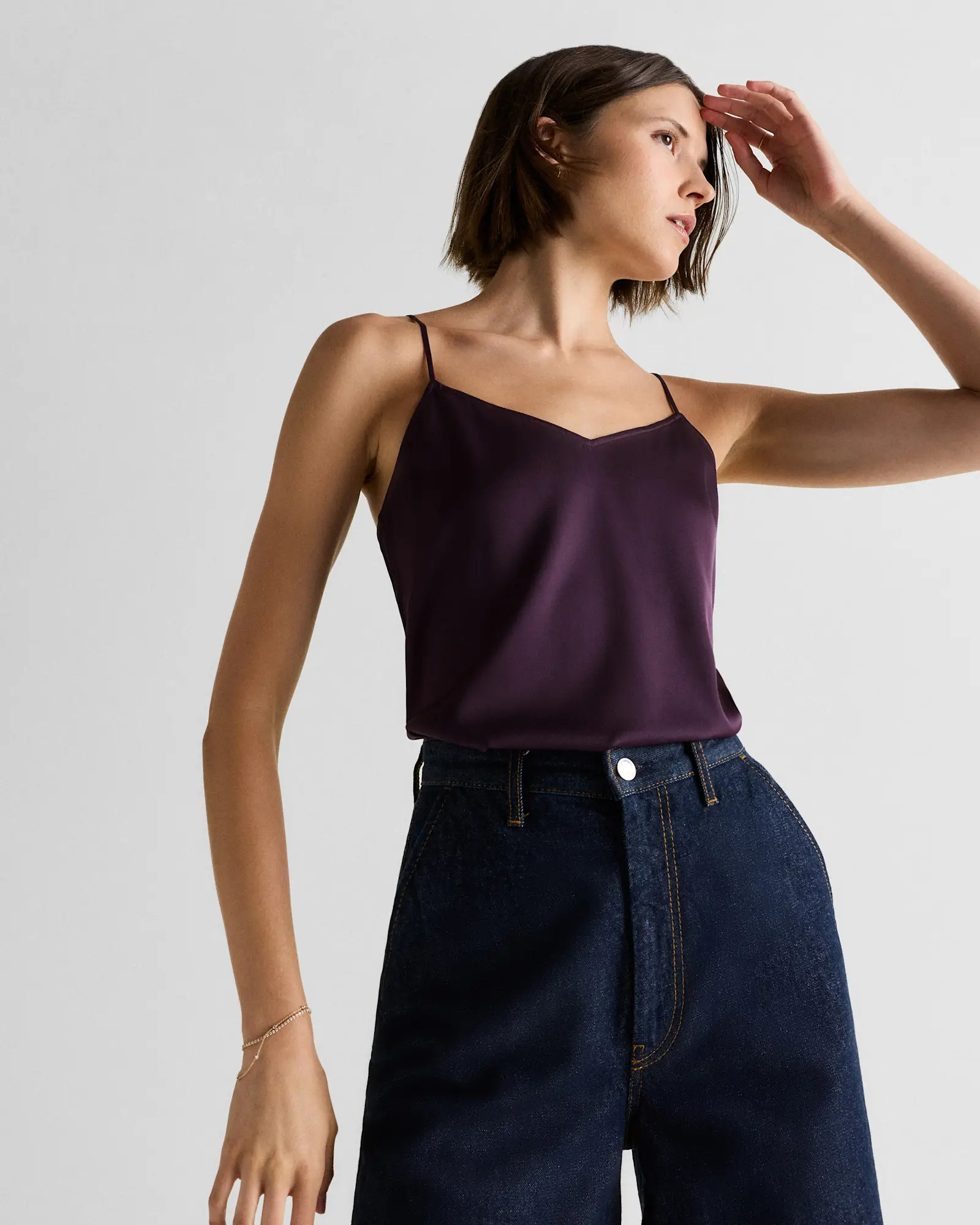 Washable Stretch Silk V-Neck Cami | Quince