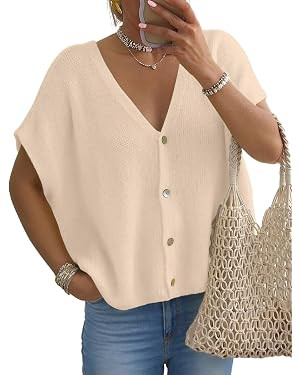 FireSwan Womens Cardigan Sweaters Summer Tops Batwing Short Sleeve Oversized Sweater Lightweight ... | Amazon (US)