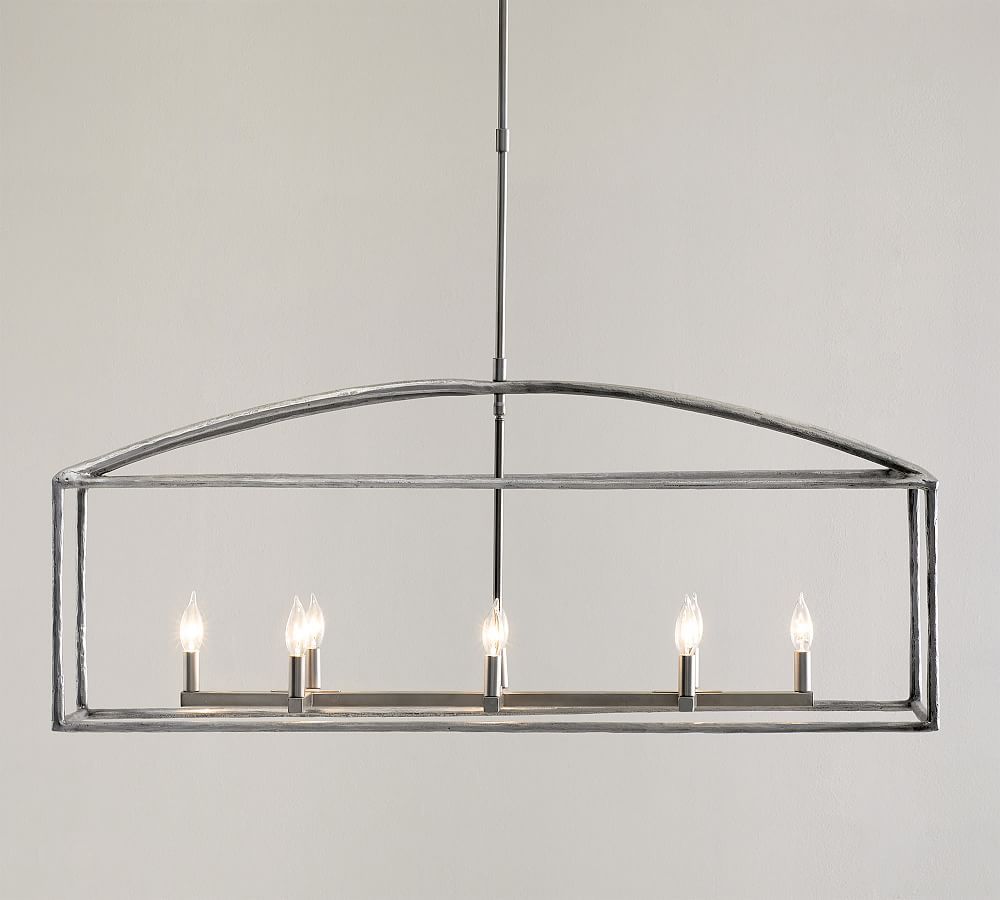 Fallon Forged-Iron Linear Chandelier | Pottery Barn (US)
