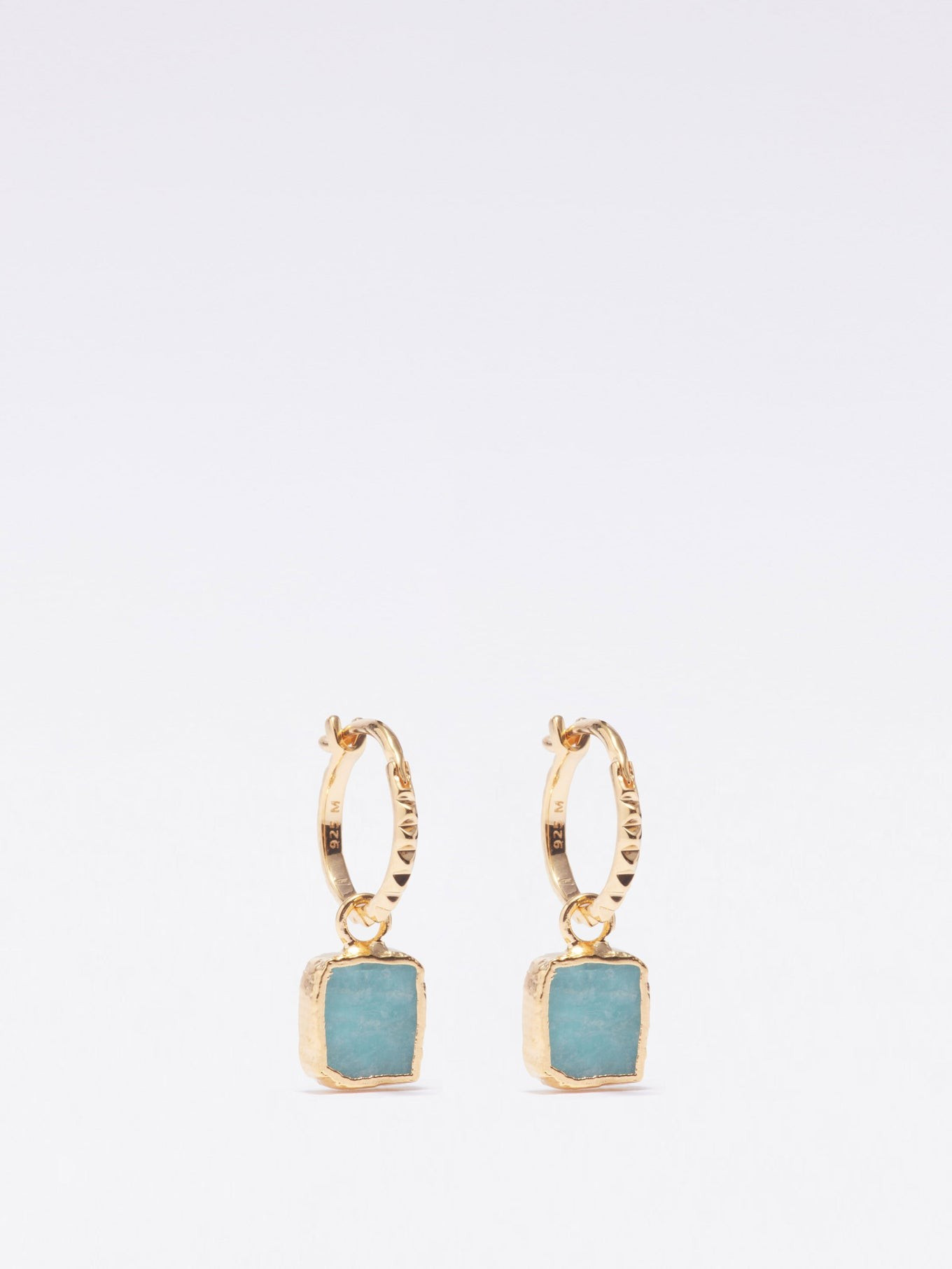 Pyramid amazonite & 18kt gold-vermeil earrings | Matches (US)