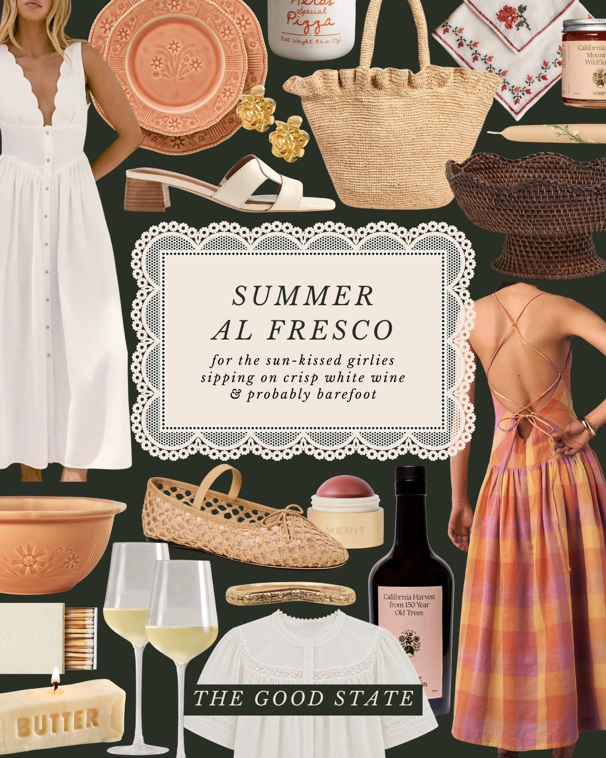 This collection is for the hostesses. The gatherers. The dinner-party girlies and the impromptu picnic gals. The ones whose hearts are fullest around a crowded table. The ones whose greatest joy is bringing people together and watching the magic of connection unfold. This is for the ones who love people well (and somehow always look so stylish while doing it lol). The ladies who have hosted for years, and the ones who are still on the fence about hosting their first gathering. I have a secret for you, it’s all about connection—not Pinterest-worthy pictures (although I love those too🤪). This is for the ones who are always looking for a reason to celebrate (and a pretty dress to wear to said celebration😉). For the whimsical girlies wearing florals and making flower crowns and the homebodies who look forward to a home-cooked Sunday supper with their family. For the coastal *chic* ladies who dress up for every occasion and for the farm-to-table gals who may or may not still have dirt under their nails from tending to the garden. For the summer al fresco girlies who live for sunshine, fresh pasta and a breezy dress. For the lovers of sundresses and pretty tablescapes. The ones who collect sun hats just like they collect family recipes. This is for you✨@Anthropologie @Quince @Flamingo Estate @Merit @SEZANE @Etsy

#LTKSeasonal #LTKootd #LTKSaleAlert
