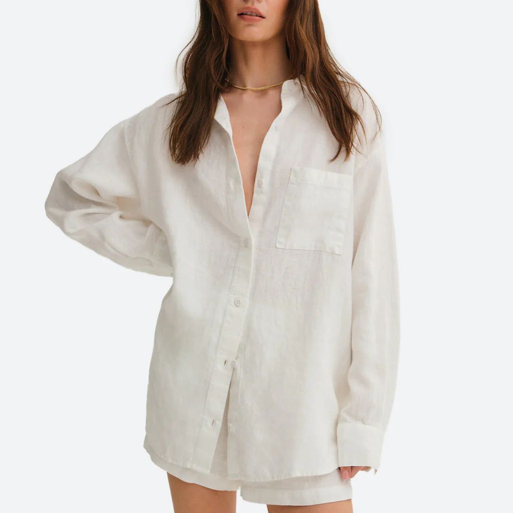 Organic Linen Oversized Button Down | MATE The Label
