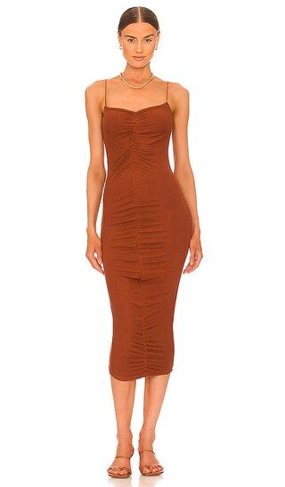 Ruched Strappy Dress in Umber | Revolve Clothing (Global)