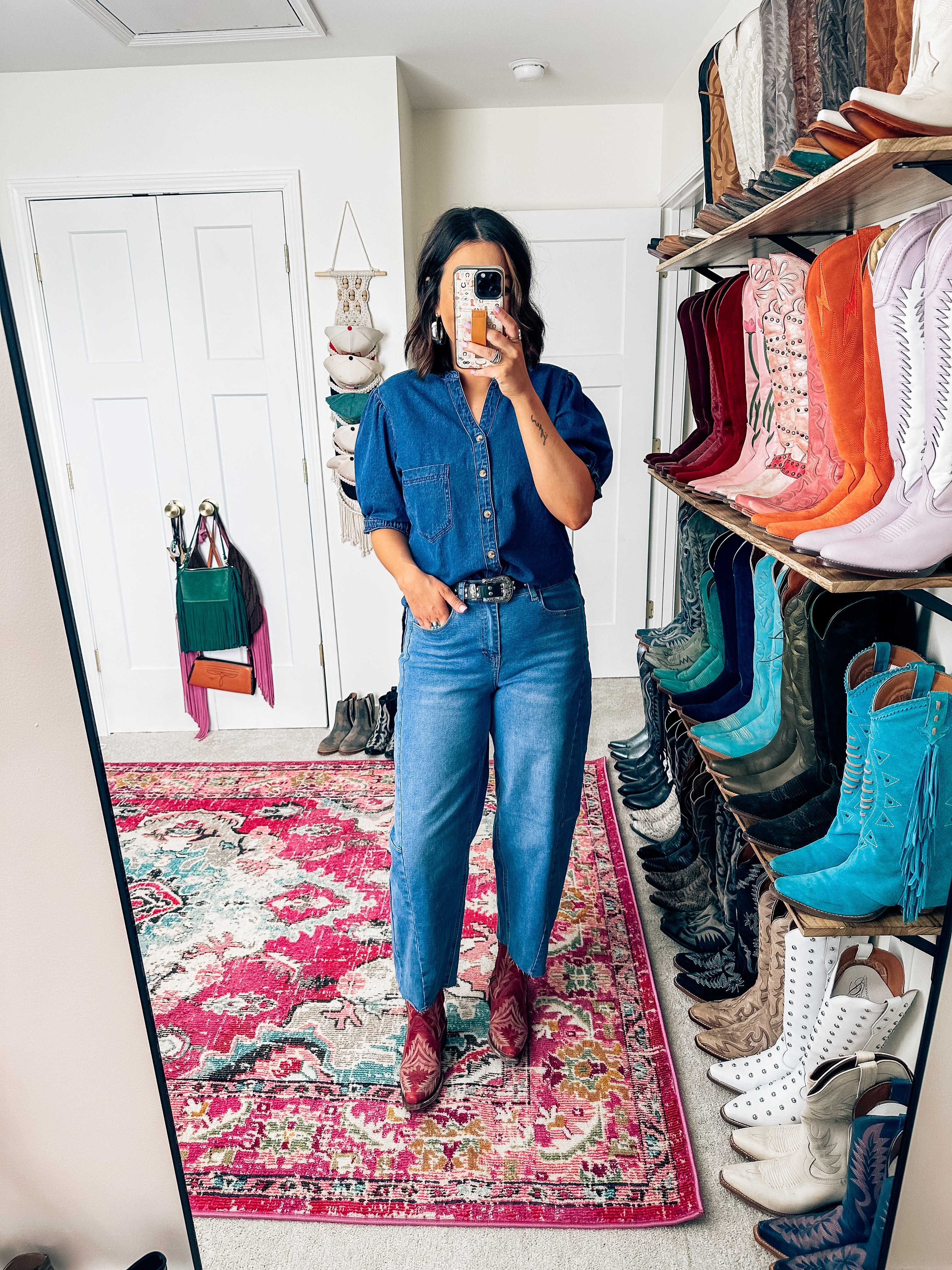 ￼Denim on denim western outfit idea from Amazon and a medium in the top a six in the jeans, red cowgirl boots


#LTKootd #LTKgrwm #LTKFestival