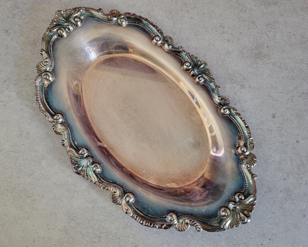 Vintage Letter Tray Oval Silver Plated Platter Small Ornate - Etsy | Etsy (US)