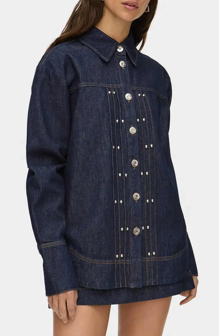Fog Stud Detail Organic Cotton Denim Jacket | Nordstrom
