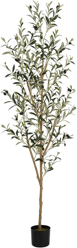 Artificial Olive Tree 6FT, Tall Faux Olive Trees Indoor Fake Olive Tree with Realistic Leaves and... | Amazon (US)