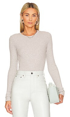 AGOLDE Alma Shrunken Crew Neck in Brushed Grey Heather from Revolve.com | Revolve Clothing (Global)