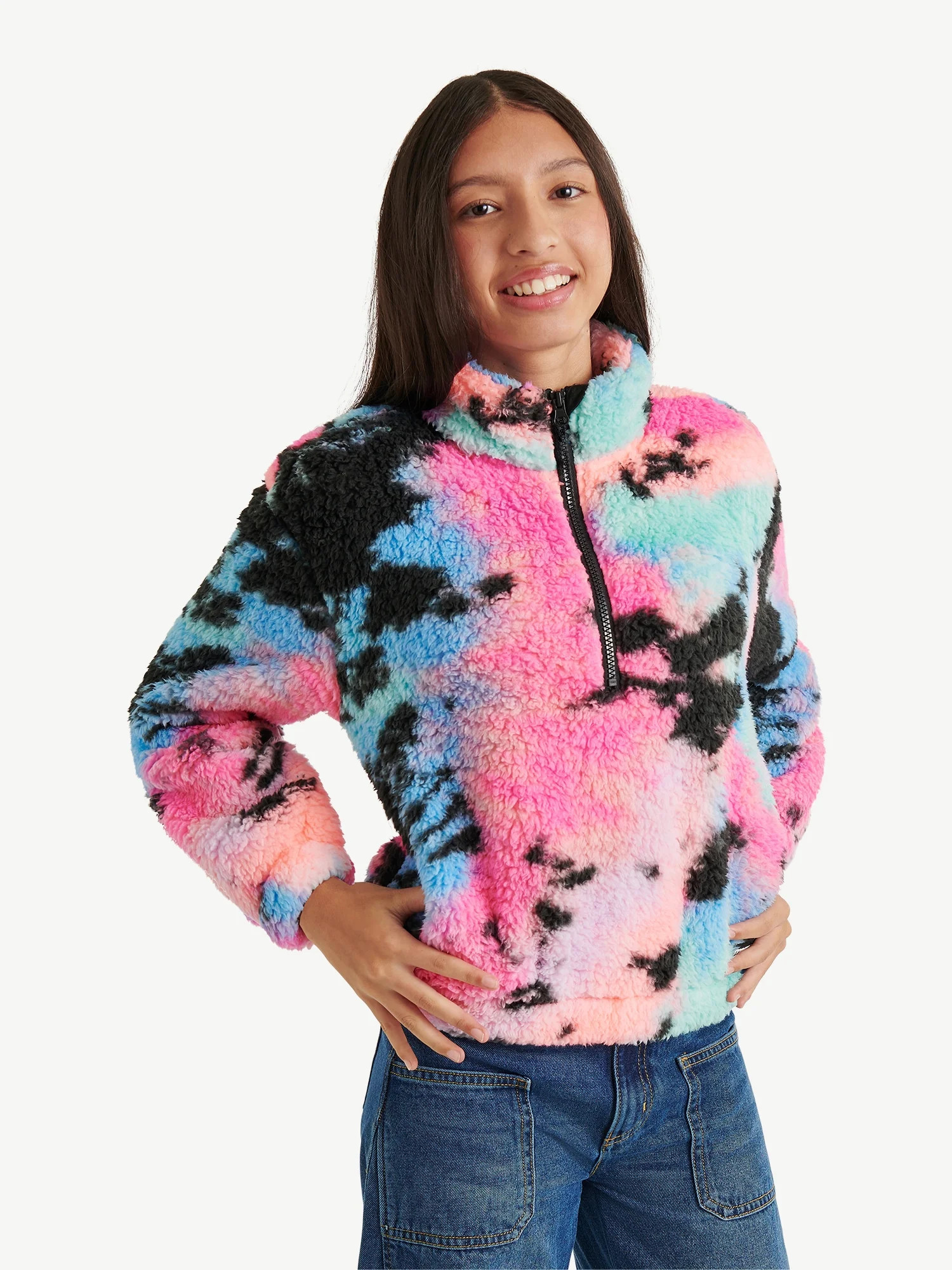 Justice Girls Mock Neck Sherpa, Sizes XS - XLP | Walmart (US)