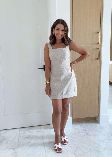 This linen dress is a wardrobe staple. Can be worn so many ways, dressed up or down! On sale now for Abercrombie’s Annual Dress Fest. Use my stackable code AFNASREEN as well! Wearing size XS Petite.

#LTKSaleAlert #LTKFindsUnder100 #LTKStyleTip