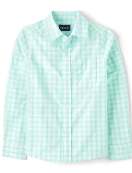 Boys Dad And Me Gingham Poplin Button Up Shirt - mellow aqua | The Children's Place