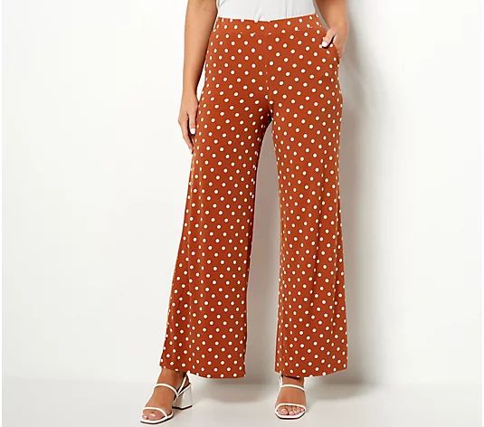 Girl with Curves Wide Leg Printed Knit Pants - QVC.com | QVC