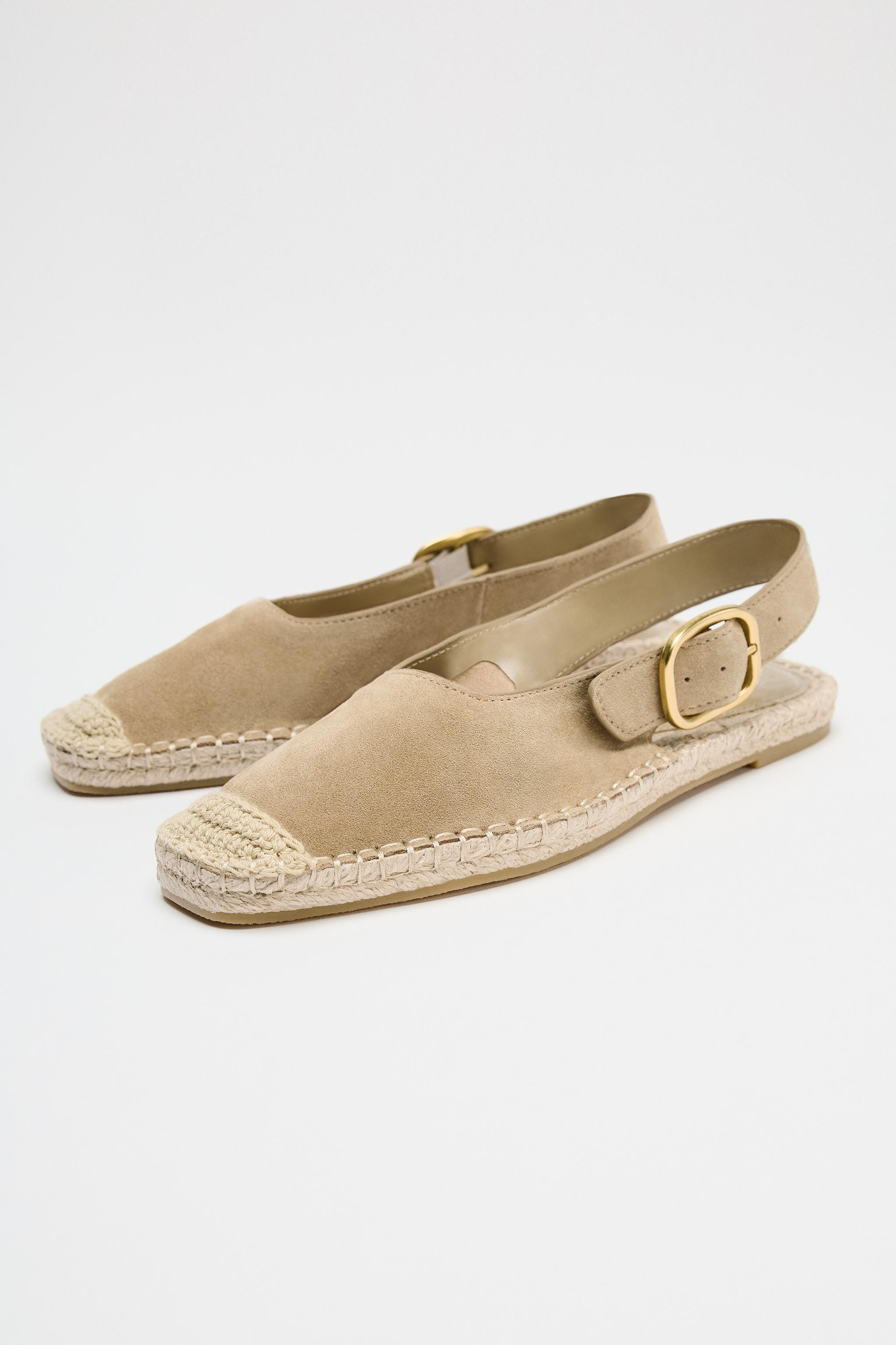 SPLIT SUEDE BRAIDED SLINGBACKS | Zara UK