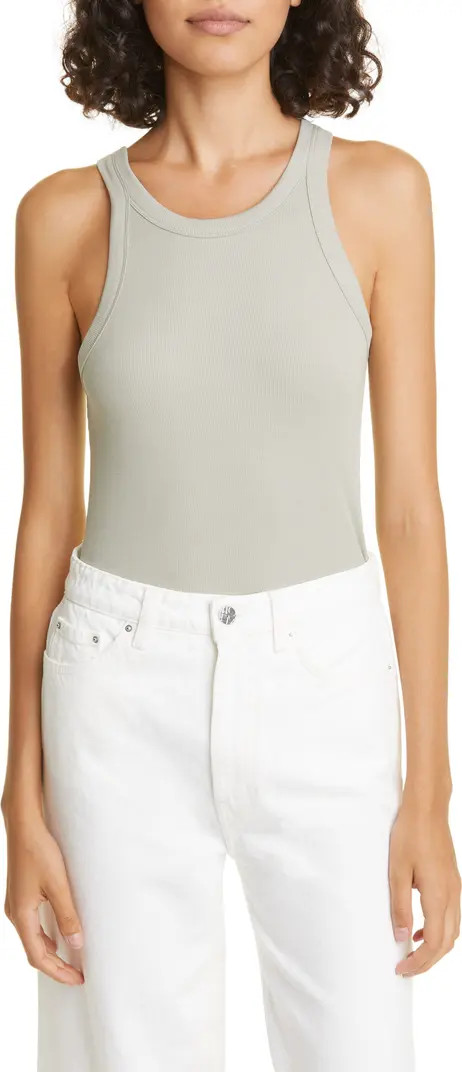 Totême Curved Stretch Organic Cotton Rib Tank | Nordstrom | Nordstrom